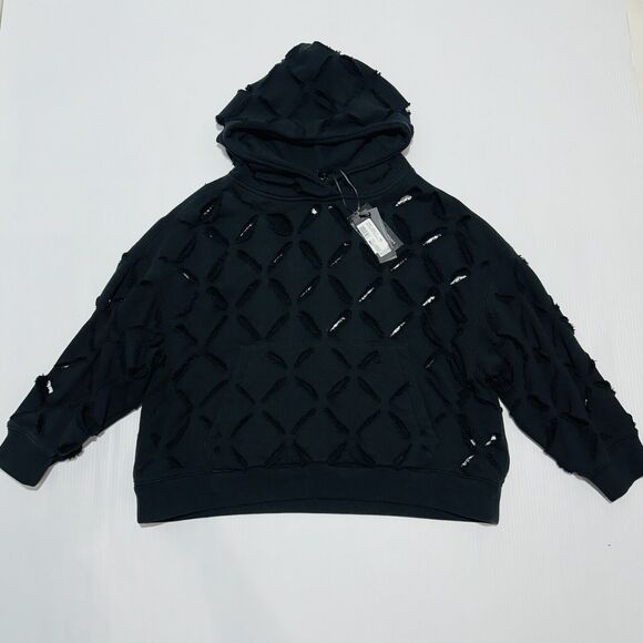 Versace Cut Out Detail Distressed Black Sweater Hoodie Oversized 42/6 NWT $2,150 - Picture 7 of 15